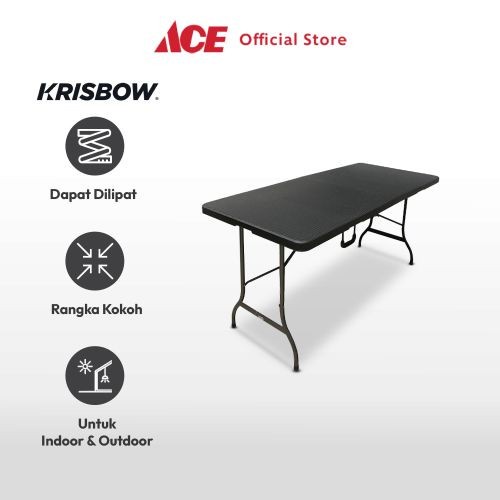 Jual Ace Krisbow Meja Lipat Rotan Hitam Shopee Indonesia