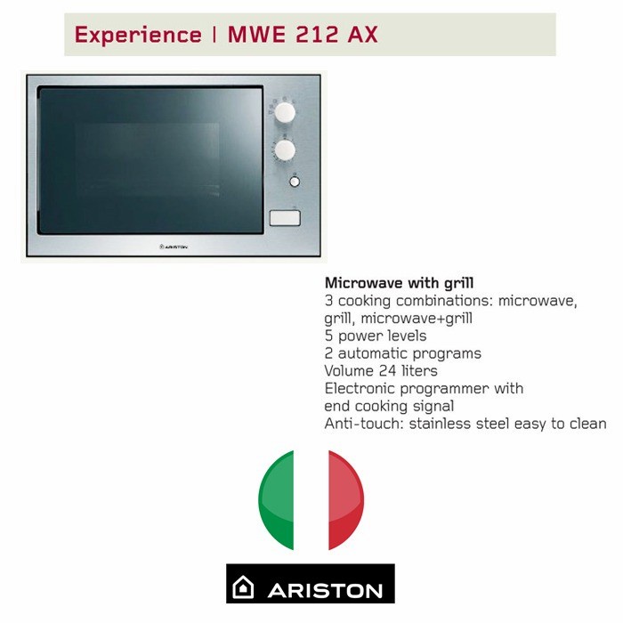 Jual ARISTON BUILT IN Microwave and Grill MWE212AX 24Liter 5 Power