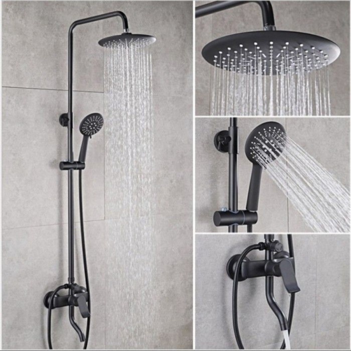Jual Setshow Rain Shower Set / Shower Tiang Hitam / Shower Mandi ...