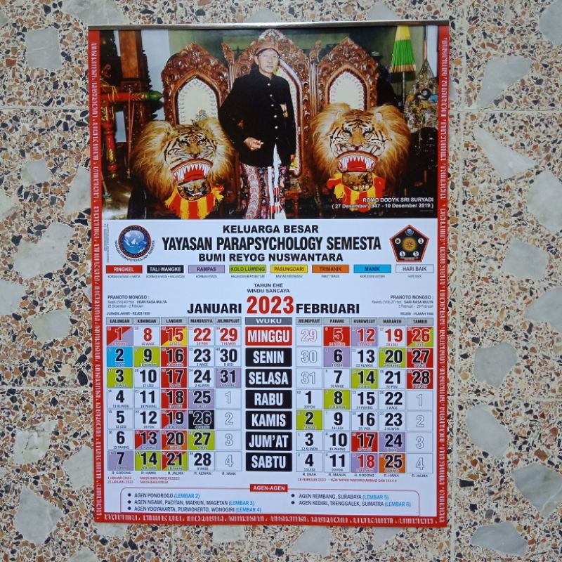 Jual Kalender Jawa 2023 Yps Yayasan Parapsychology Semesta Kalender Kejawen Tanggalan Shopee 