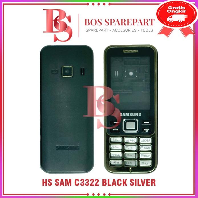 Jual Acc Hp Casing Samsung C3322 Black Silver Kesing Housing Shopee Indonesia