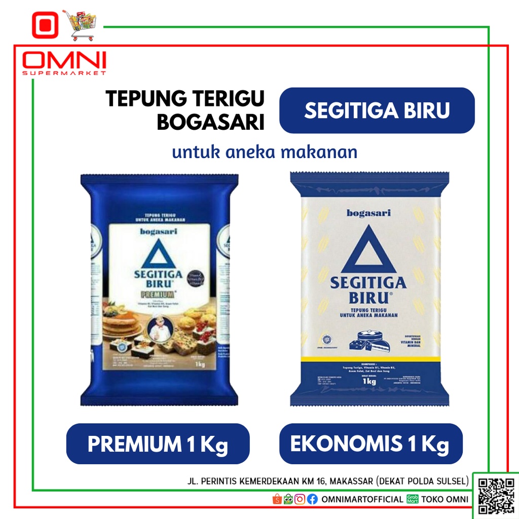 Jual Tepung Terigu Segitiga Biru Premium dan Ekonomis 1 Kg | Shopee ...