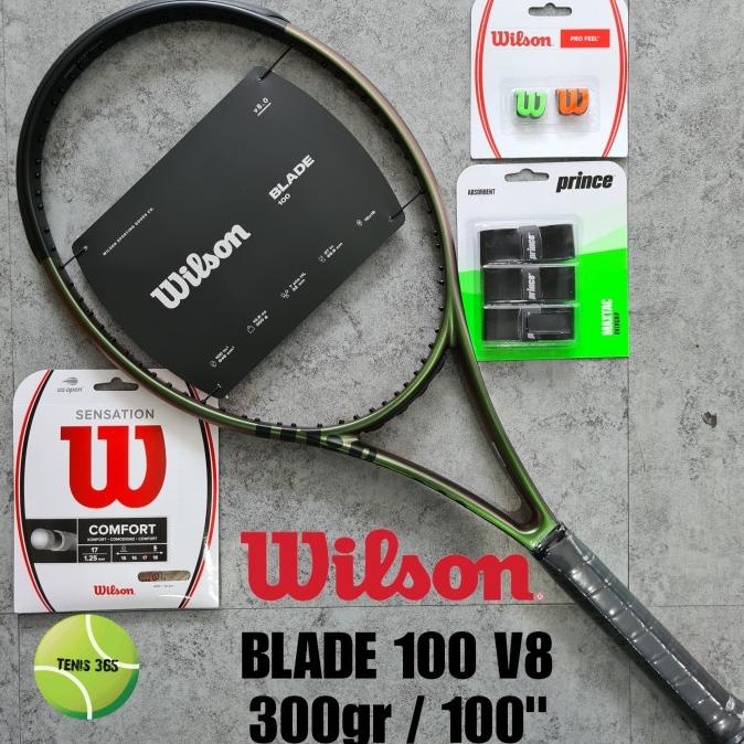 Jual RAKET TENIS WILSON BLADE 100 V8 - FREE STRING + GRIP + DAMPENER ...