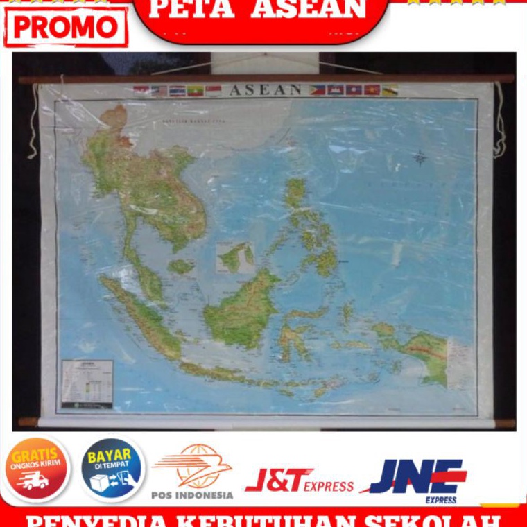 Jual Peta Asean Terlaris Edisi Gantungan Peta Asean Peta Gantung Asean Peta Asia