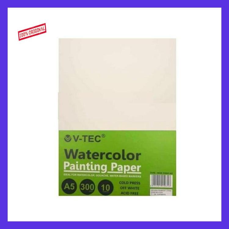 Jual Kertas Lukis Watercolor Painting Paper Vtec Vtec 300 gsm A5 10