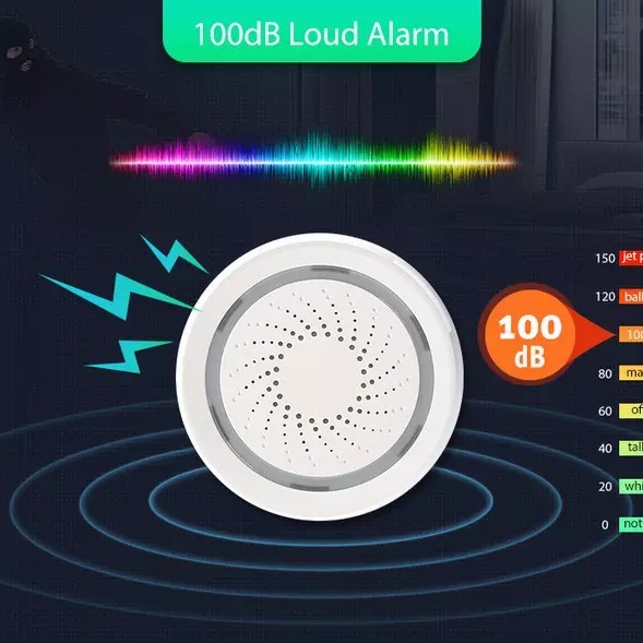 ForTuya WiFi Alarm Siren 100dB With Temperature And Humidity Sensor Strobe Light