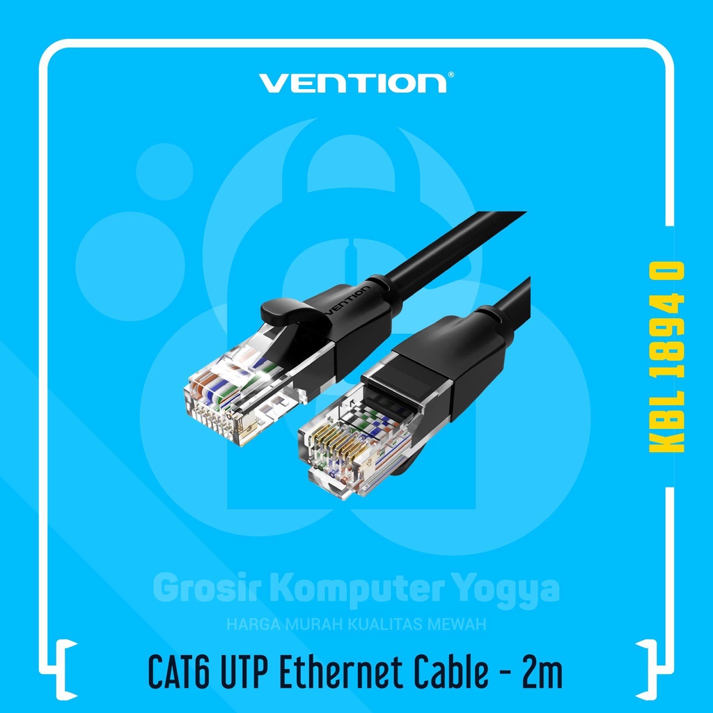 Jual Vention CAT6 CAT 6 UTP 1000Mbps Ethernet Cable Kabel LAN RJ45 - 2M ...
