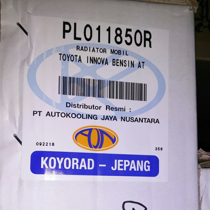 Jual Radiator Kijang Innova Bensin Automatik AT Koyorad ORIGINAL ...