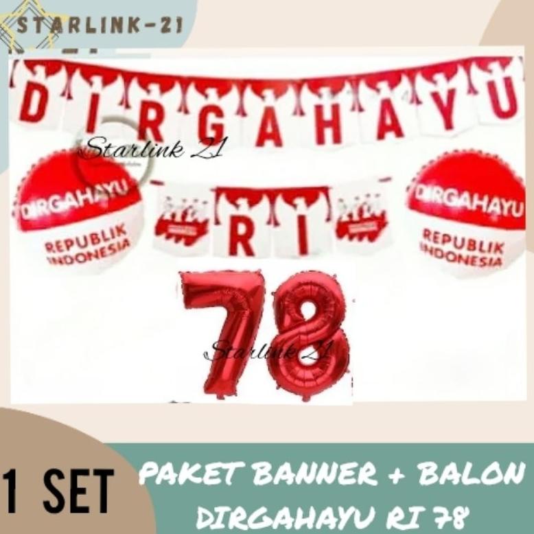 Jual Paket Banner Balon Dirgahayu Ri Set Dekor Hut Ri Shopee Indonesia 3638