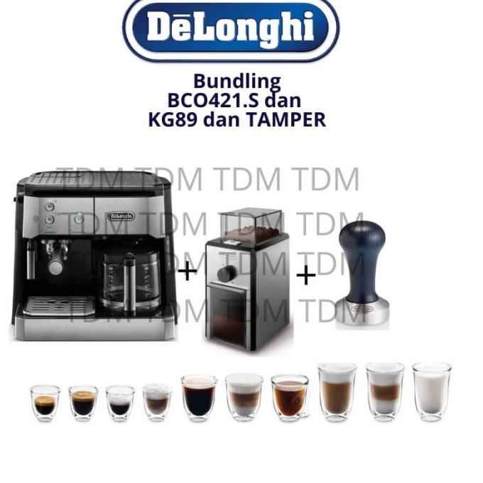 Jual Bundling Mesin Kopi Delonghi Bco 421.S + Grinder Kg 89 + Tamper ...