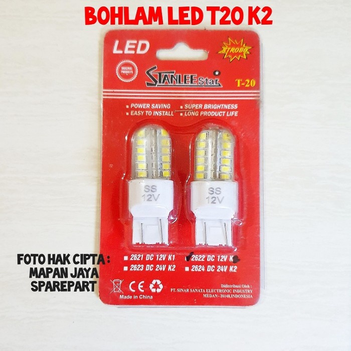 Jual BOHLAM LAMPU REM LED T20 KAKI 2 STANLEESTAR 12V Top Brand | Shopee ...