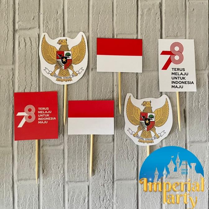 Jual :::::::] Cake Cupcake Topper Tusukan Kue Indonesia Merah Putih ...