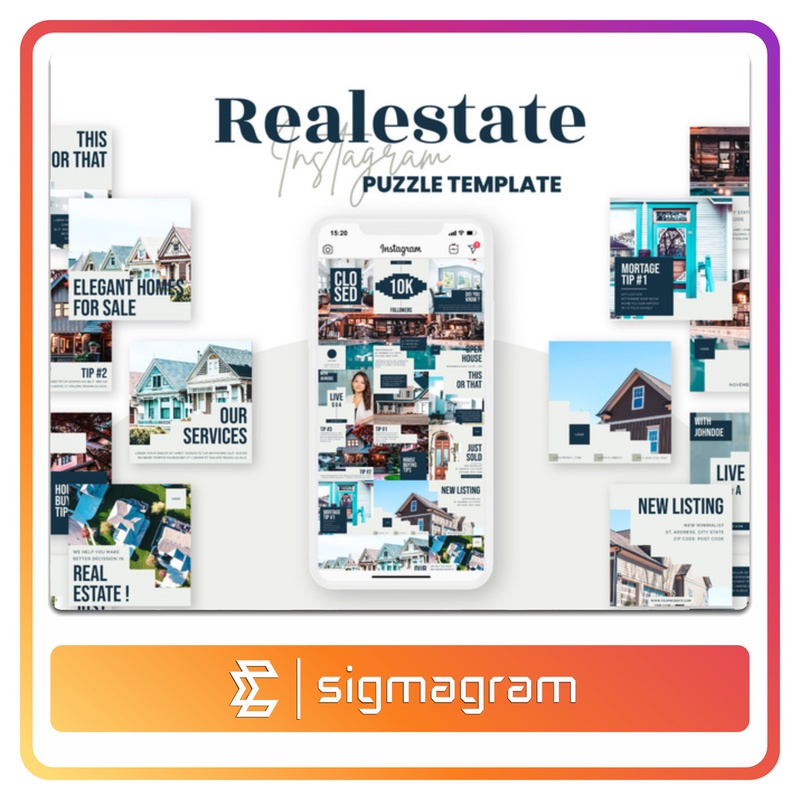 Jual Template Social Media dan Insta Puzzle Post - Tema Real Estate ...