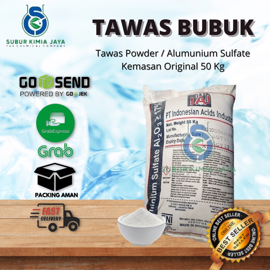Jual Tawas Bubuk / Tawas Powder / Alumunium Sulfat 50 Kg Khusus Gojek