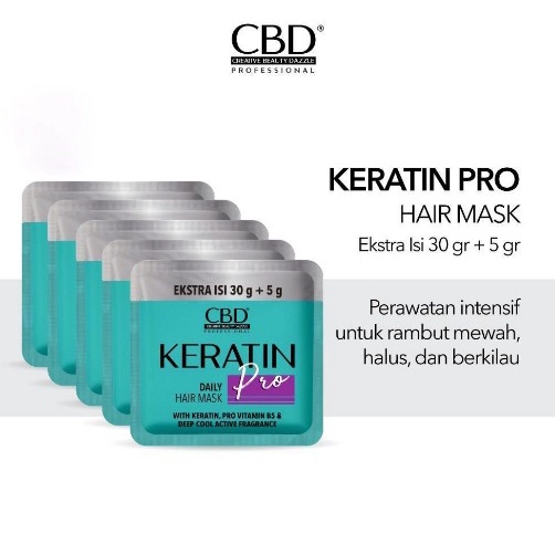Jual CBD PRO KERATIN HAIR MASK SACHET 30G+5G | Shopee Indonesia