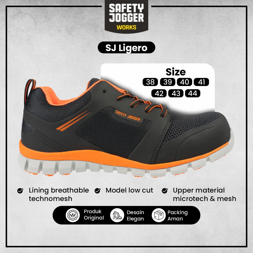 Jual Sepatu Keselamatan Pria Safety Shoes Jogger SJ Ligero Model Sporty