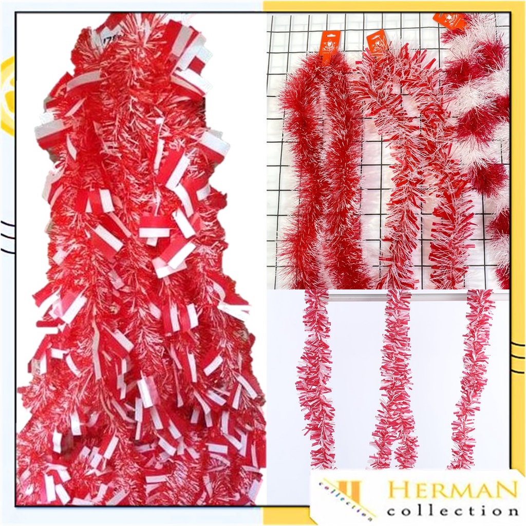 Jual HC Slinger Tinsel Rumbai Merah Putih 2 Meter Hiasan Aksesoris ...