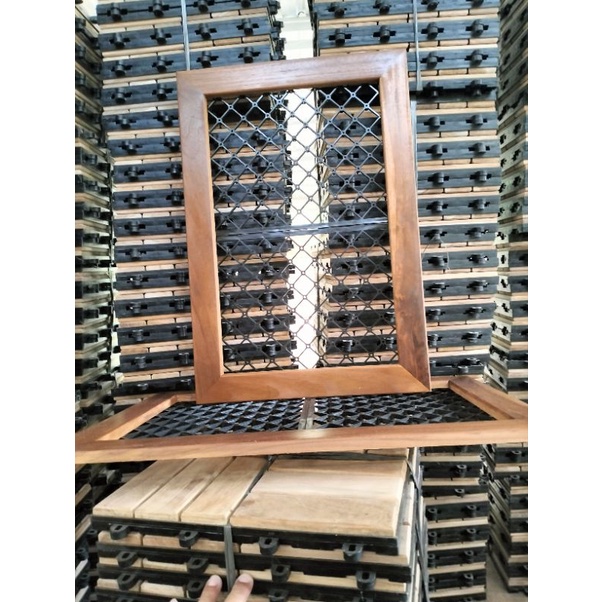Jual frame+drinase/bingkai platycerium 38*55 kayu jati perhutani/papan ...