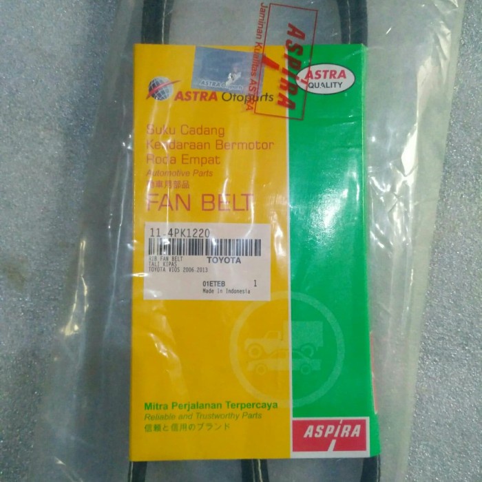 Jual Tali Kipas Atau Fan Belt Yaris New Vios 4Pk 1220 Aspira | Shopee ...