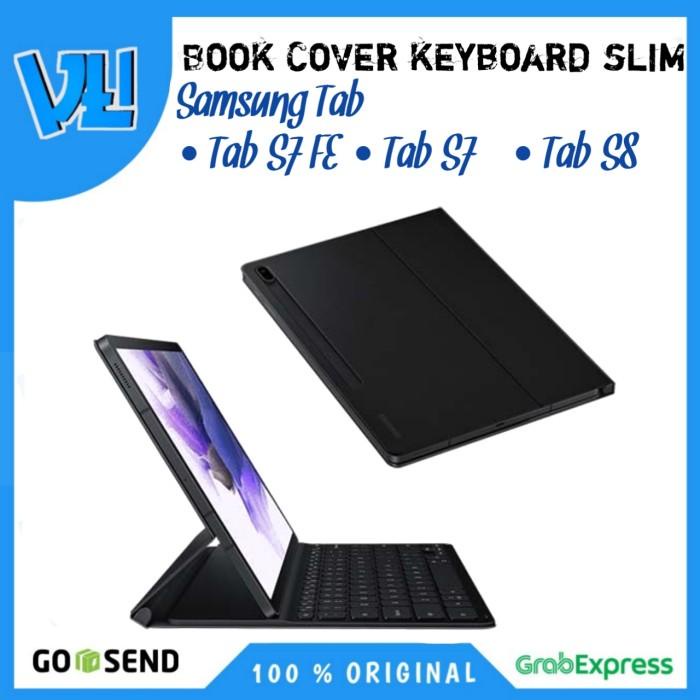 Terlaris Keyb Book Cover Keyboard Slim Samsung Galaxy Tab S7 Fe,Tab S8+,Tab  S7+ Ori