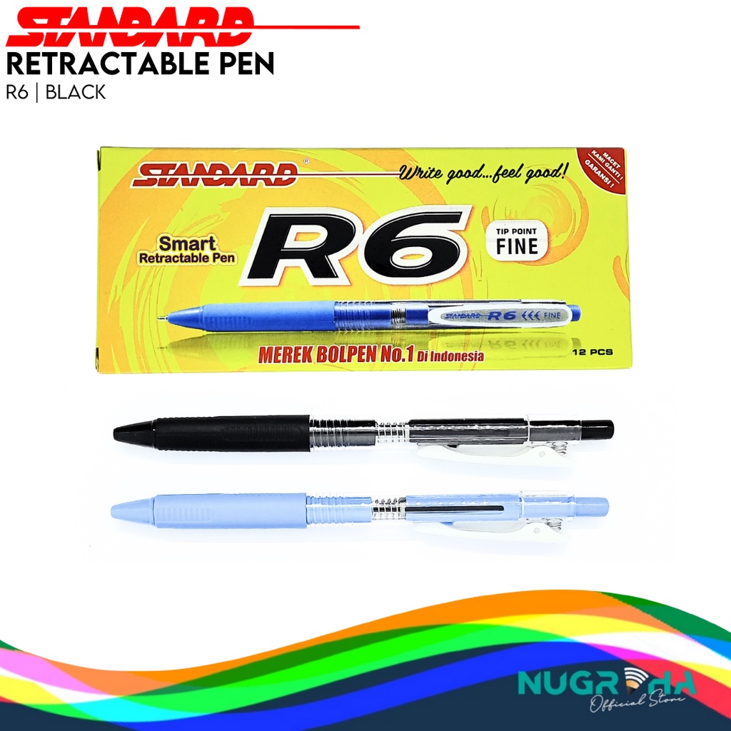 Jual BALLPOINT / PENA / PEN GEL STANDARD R6 0.5 MM Shopee Indonesia