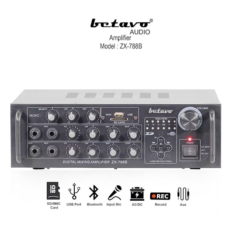 Jual Power Amplifier Betavo ZX 788B Original Bluetooth | Shopee Indonesia