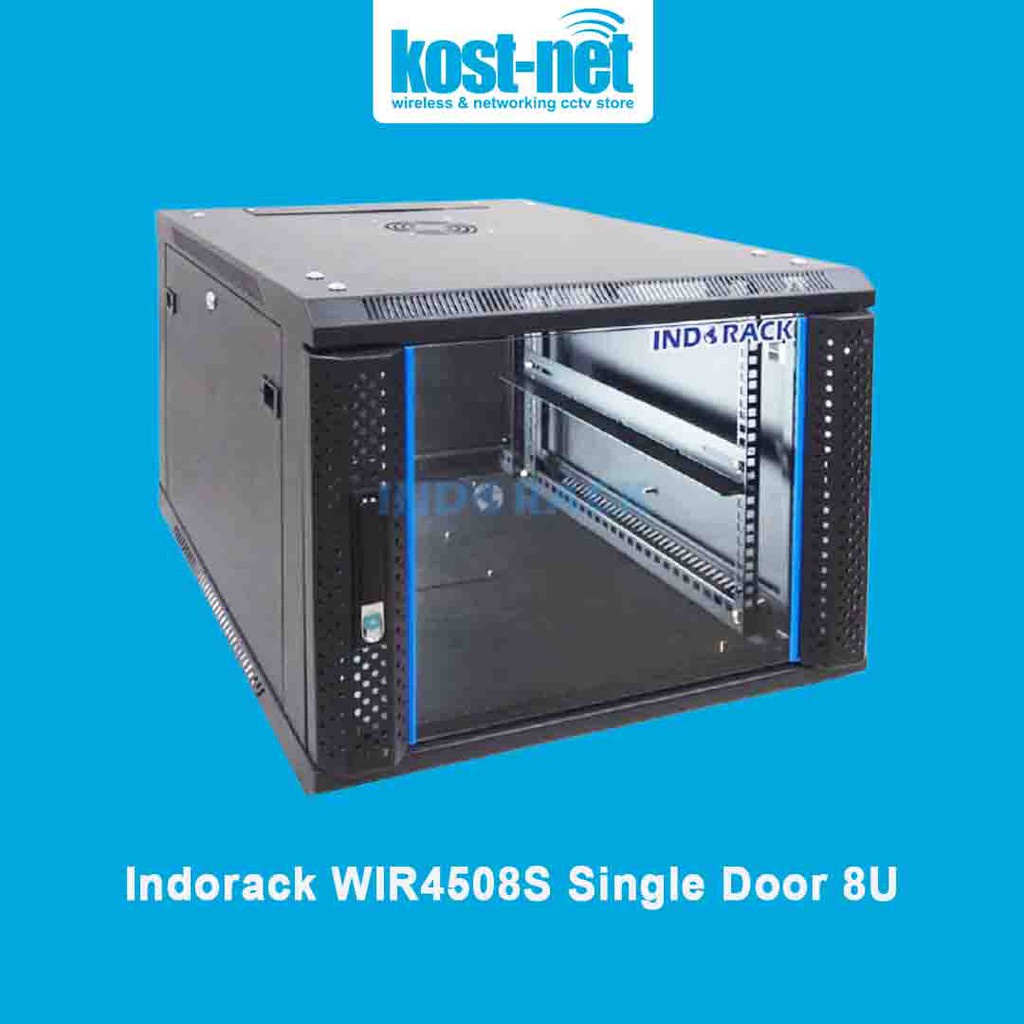 Jual Indorack WIR4508S Wallmount Cabinet Rack 19inch Single Door 8U ...