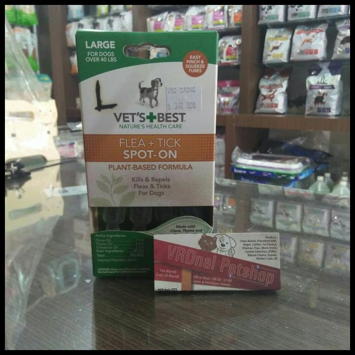 Jual Vet'S Best Flea And Tick Spot On For Large Breeds Shopee Indonesia