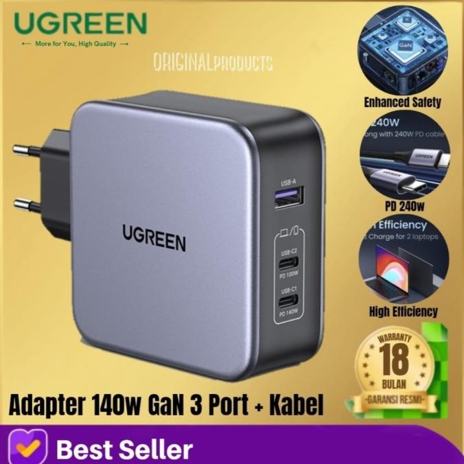 Jual UGREEN Charger Adaptor 140W GaN Macbook Laptop 3 Port PD 3.1 ...