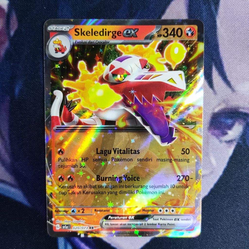 thumbnail image 2 of Skeledirge Ex RR 020/073 - Japanese Sv1a Triplet Beat Pokemon Card (Near Mint) 2 of 5