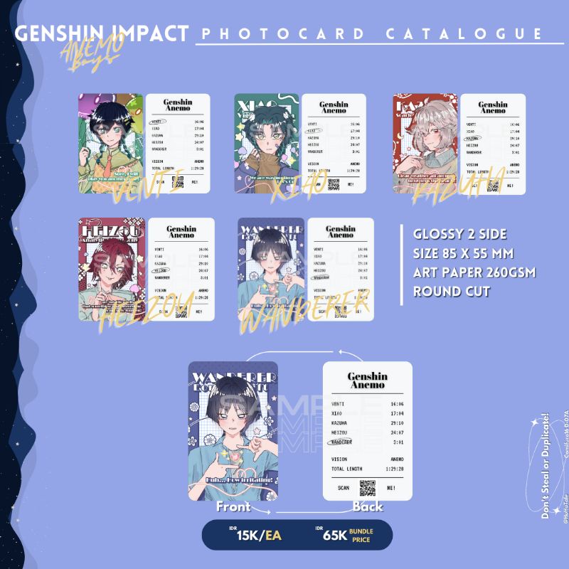 Jual Photocard Anemo Boys Genshin Impact [Enanisasi] | Shopee Indonesia