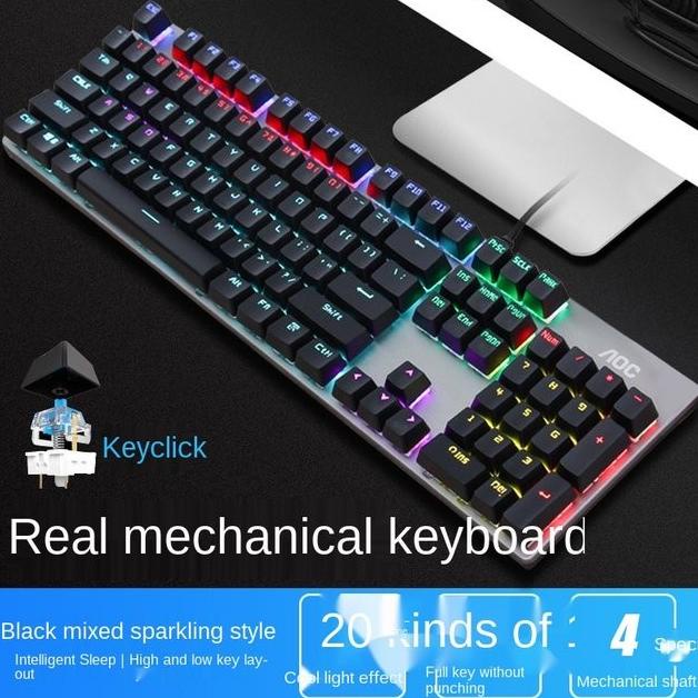 Jual Keyboard Gaming Mechanical Aoc Gk410 Blue Switch Usb Rainbow Rgb ...