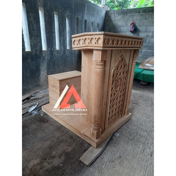 Jual mimbar podium minimalis, mimbar masjid bangku, mimbar kecil ada ...