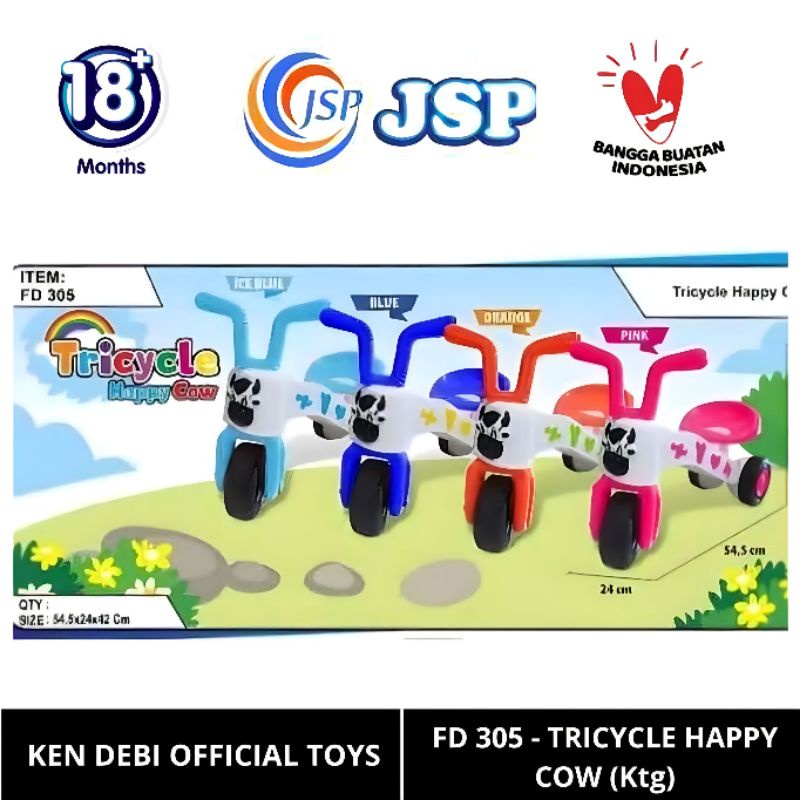 Jual OFFICIAL TOYS - Mainan Sepeda Sapi Roda 3 TRICYCLE HAPPY COW (Ktg ...