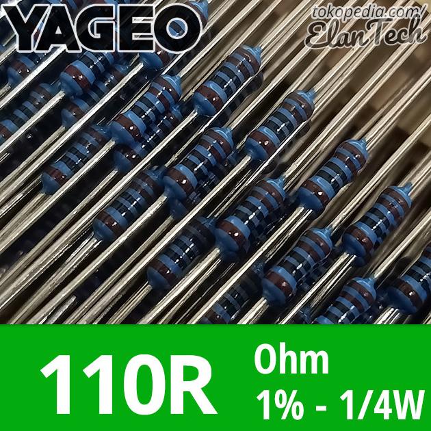 Jual Resistor Yageo 110R 1/4W 1% 0.25W 1/4 W 110 Ohm Elan73c dijamin ...