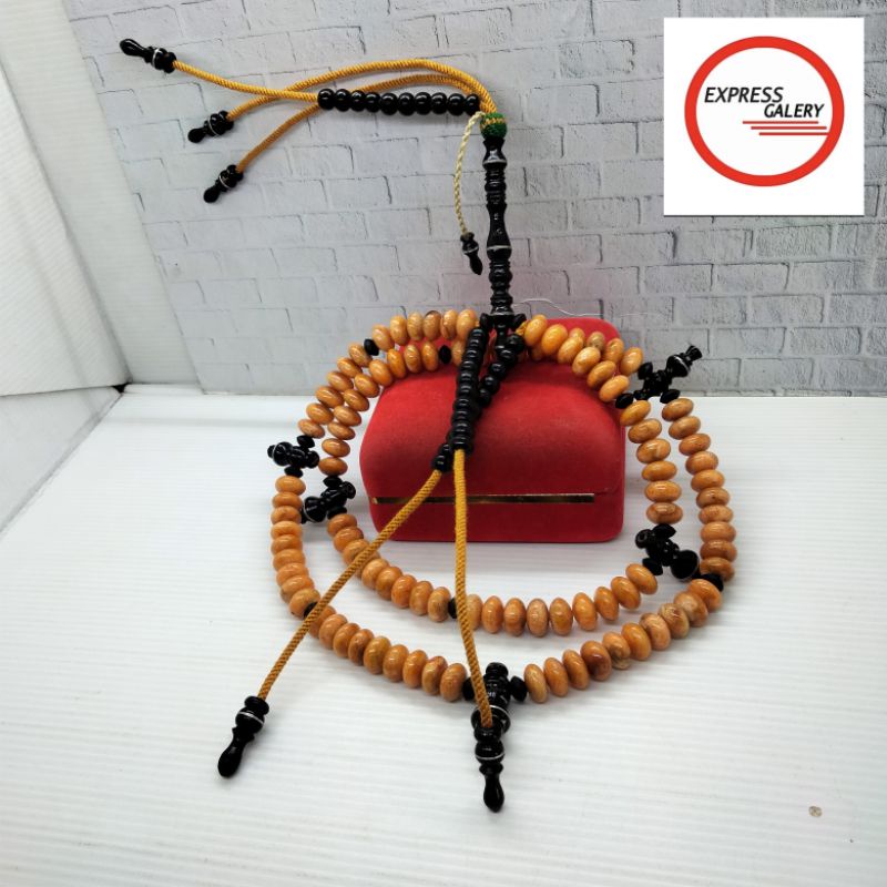tasbih tijani batu marjan oren kombinasi yuser black x981