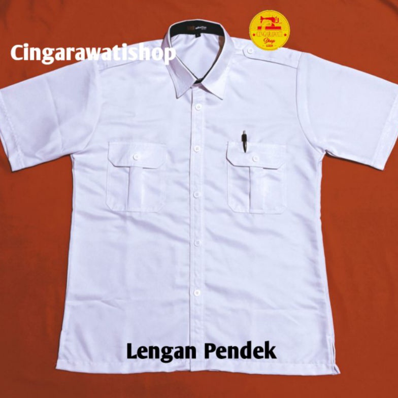 Jual F T I Kemeja Pdh Putih Pns Pria Baju Pns Putih Pria Seragam Pns Putih Pria Kerah Dalam