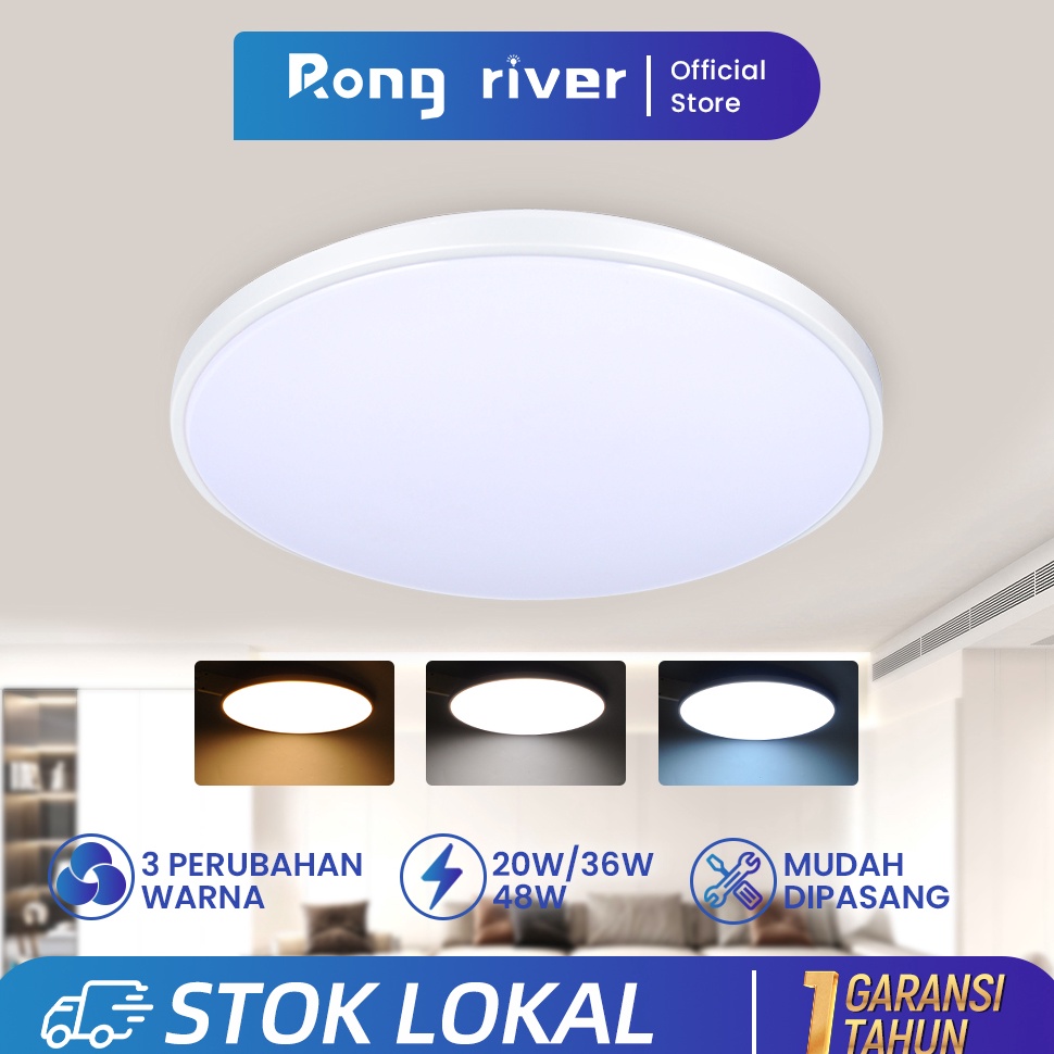 Jual Sale Terbatas| RONG RIVER 3Warna 48W 36W 20W Lampu Plafon ...