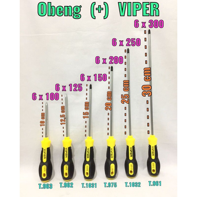 Jual Drei Obeng Kembang Bermaghnit Visero Viper Dengan 5 Variasi