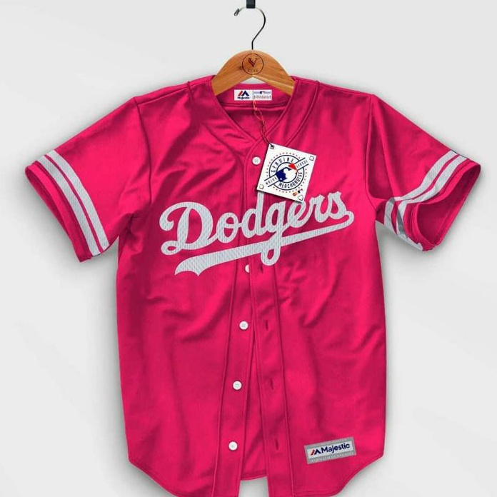 Baju Sport Jersey Baseball dodgers hijau Pria Wanita