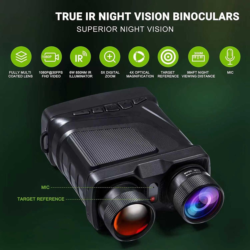 Jual Teropong Binocular Night Vision Recorder 1080P 5x Zoom with Mic