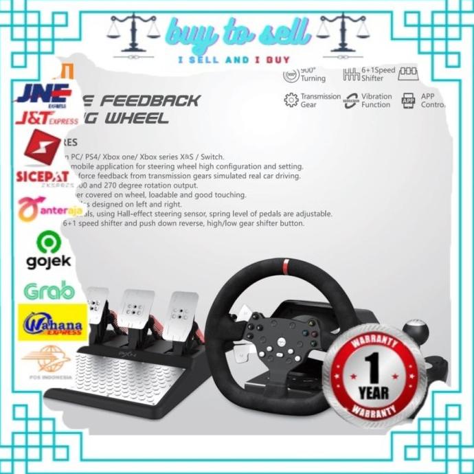 Jual Pxn V10 New DualMotor Force Feedback Driving Gaming Racing Wheel