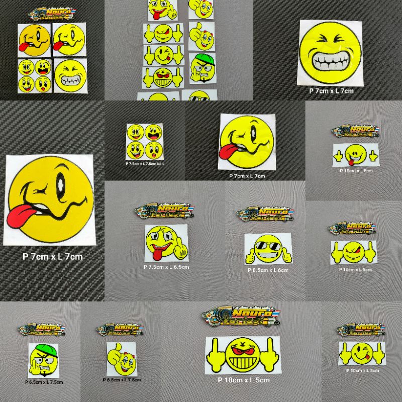 Jual stiker cutting emoticon smile EMOT KARAKTER SMILE SEDIH BAHAGIA ...