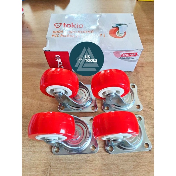 Jual [1 SET 4PCS] Roda Gepeng Merah Hidup 2