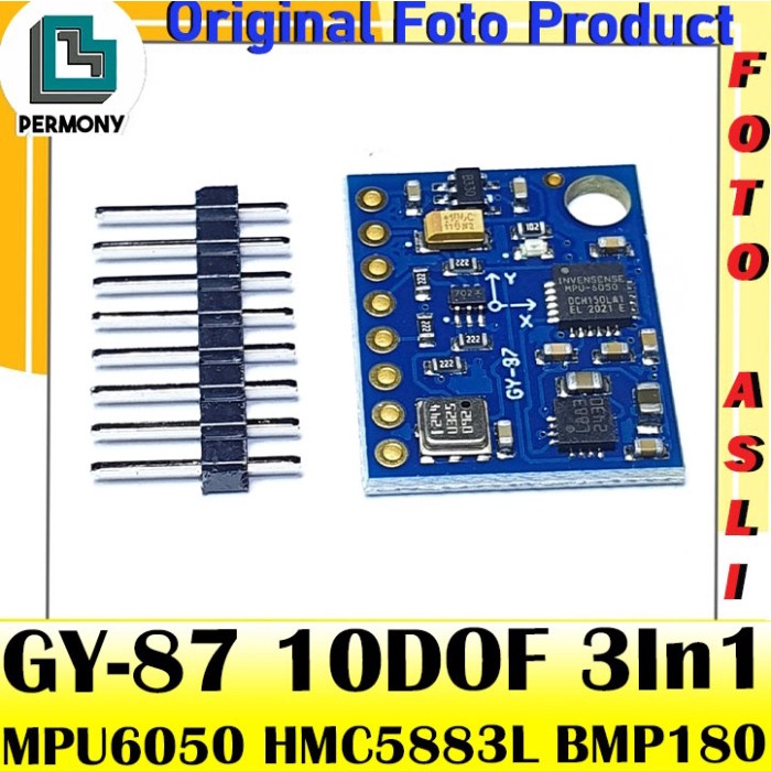 Jual Terlaris Gy-87 I2C Iic Mpu6050 Hmc5883L Bmp180 Sensor Module Gy87 ...