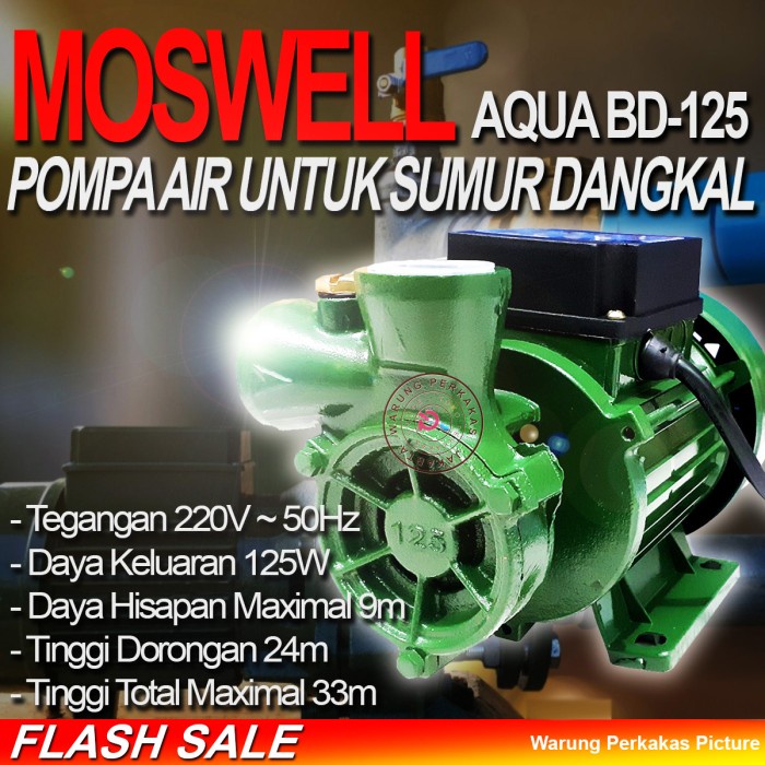 Jual Moswell Mesin Pompa Air Listrik - Mesin Pompa Air Listrik DB-125 ...