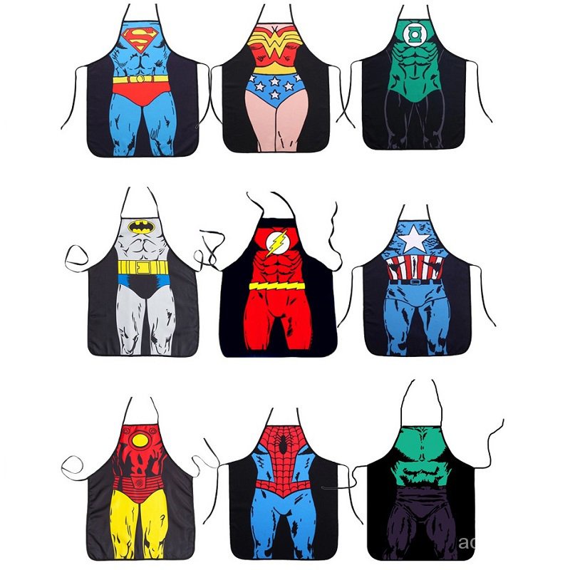 Jual &Funny Apron Super Hero Kitchen Apron Man Women Aprons Dinner ...