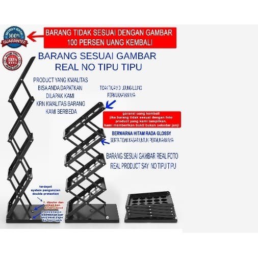Jual Rak Brosur Besi Hitam 4 Susun / Rak Display | Shopee Indonesia