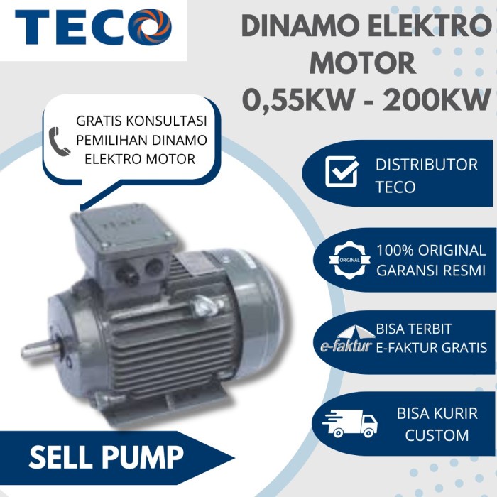 Jual Dinamo Elektro Motor Teco B Kw Hp Pole Phase Shopee