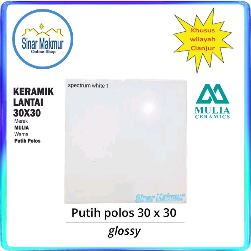 Jual Keramik Lantai 30x30 Putih Polos White Mulia Shopee Indonesia